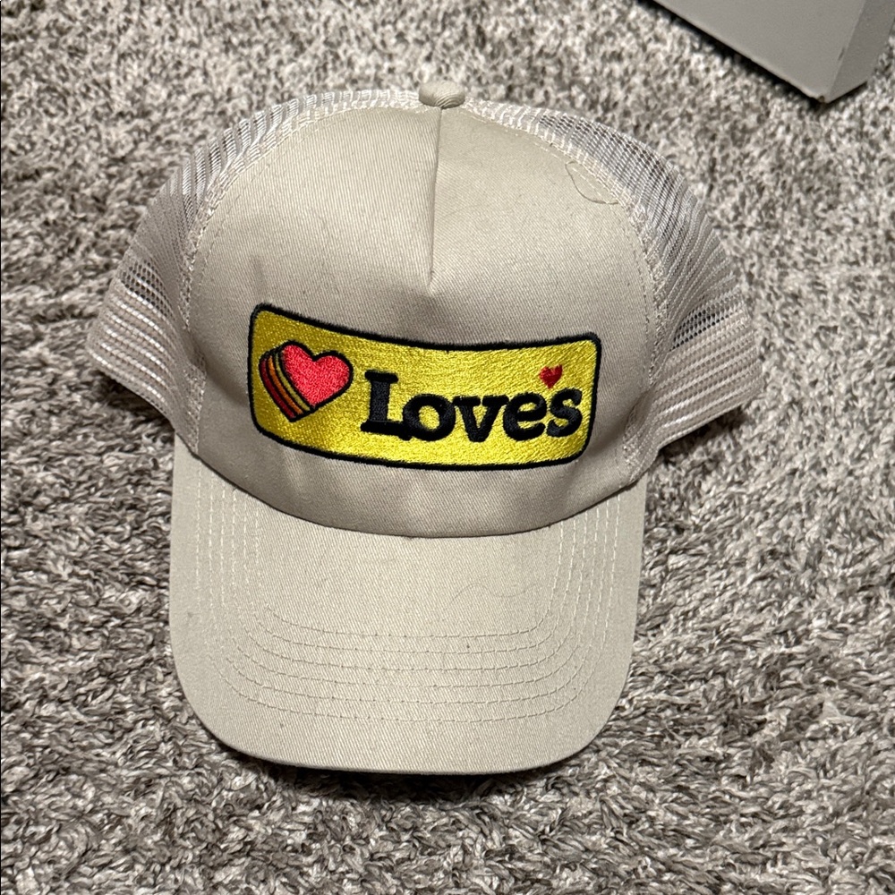 Love Cream and Yellow Trucker Hat